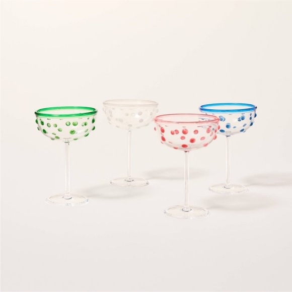 kate spade Other - ♠️ 4-Piece Polka Dot Acrylic Coupe Drinkware Set - Kate Spade New York x Target